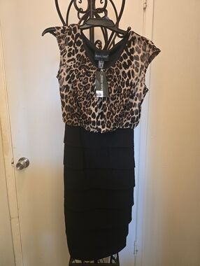 NWT Frank Lyman Design Leopard Bodice Dress Size 6